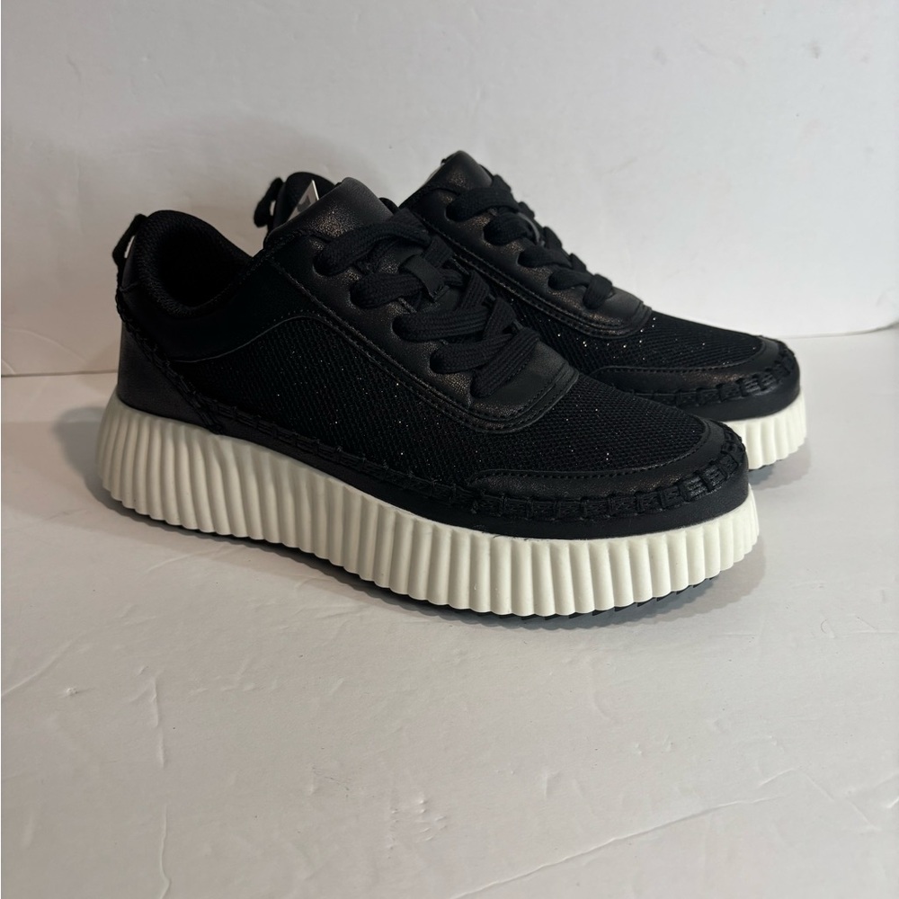 Women’s chunky black glitter sneakers